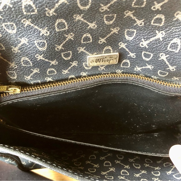 Vintage canvas and leather satchel/crossbody bag with adjustable strap - Picture 7 of 13